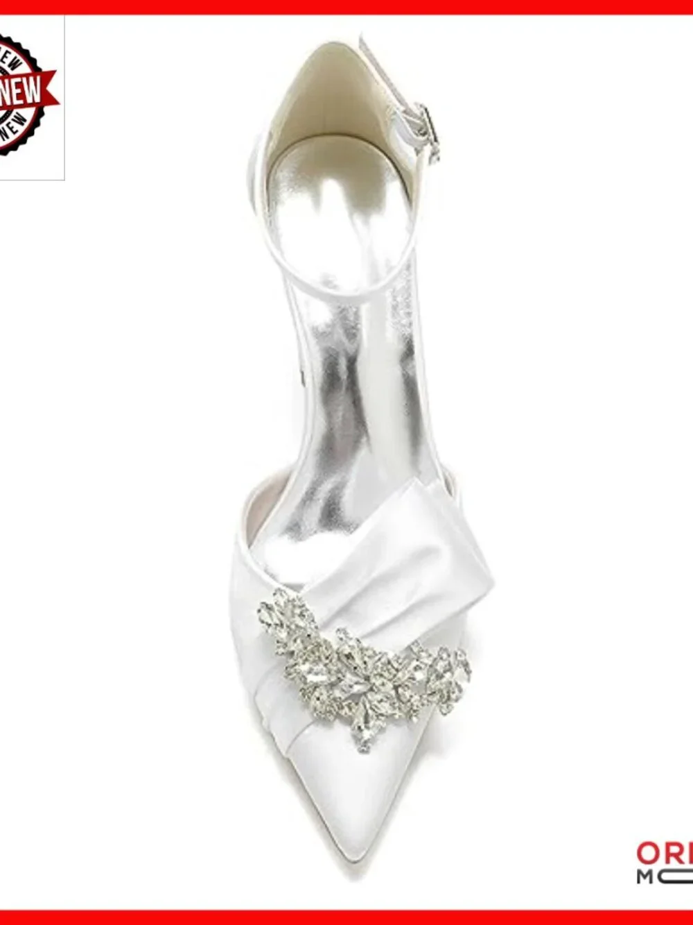 Satin Rhinestone Pumps with Bow 3.3 Inch Block Heel Wedding Party Shoes